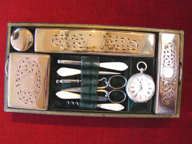 The contents of an English gentleman's dressing box circa 1850